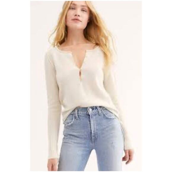 Free People Sweaters - Free People Women’s Sz XS Gray Cashmere Liquid Sugar Henley Sweater
